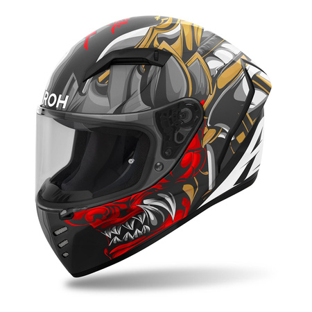 Kask integralny AIROH CONNOR SAMURAI MATT szary złoty czerwony