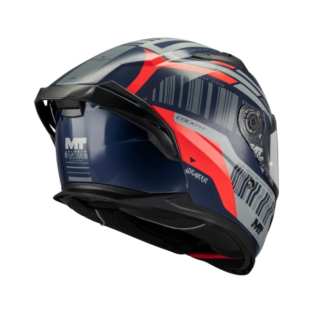 Kask integralny MT BRAKER SV COCKPIT RED/GREY/BLUE czerwony szary granatowy