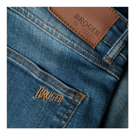 Jeansy motocyklowe BROGER CALIFORNIA WASHED BLUE niebieski