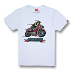Koszulka T-shirt DAVCA COFFIN RACER biały czarny czerwony