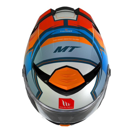 Kask integralny MT THUNDER 4 SV PENTAL MATT PEARL ORANGE pomarańczowy niebieski biały