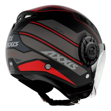 Kask otwarty AXXIS METRO LEISURE MATT RED czarny szary czerwony