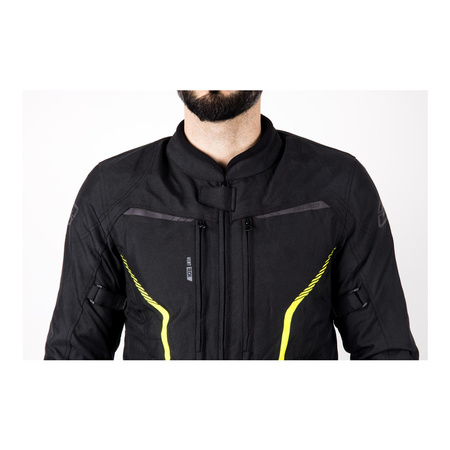 Kurtka tekstylna OZONE DELTA IV BLACK/FLO YELLOW czarny żółty fluo