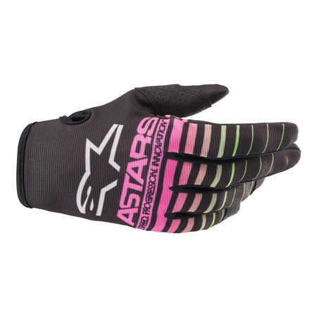 Rękawice cross ALPINESTARS RADAR BLACK/NEON GREEN/FLUO PINK czarny zielony fluo różowy
