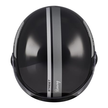 Kask otwarty MT STREET S RUNAWAY BLACK/SILVER czarny srebrny