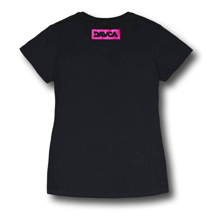 Koszulka T-shirt damska DAVCA LOGO BLACK/PINK czarny różowy