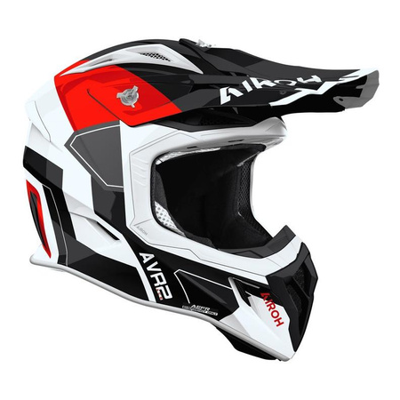Kask cross AIROH AVIATOR ACE 2 SHIELD RED GLOSS czarny biały czerwony