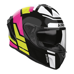 Kask integralny AIROH SPARK 2 LIVELY MINT GLOSS czarny żółty różowy biały