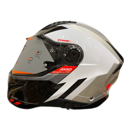 Kask szczękowy AXXIS GHOSTFIGHTER SV SLEEK A2 GLOSS szary grafitowy pomarańczowy fluo