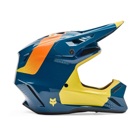 Kask cross FOX V3 TINE TWILIGHT niebieski żółty