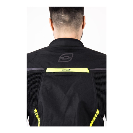Kurtka tekstylna OZONE DELTA IV BLACK/FLO YELLOW czarny żółty fluo