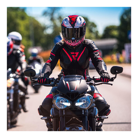 Spodnie skórzane damskie REBELHORN REBEL LADY BLACK/PINK czarny różowy