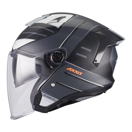 Kask otwarty AXXIS BLAZER SV ROUND B2 MATT czarny szary biały