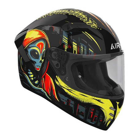 Kask integralny AIROH CONNOR DOUBLE FACE GLOSS czarny czerwony żółty