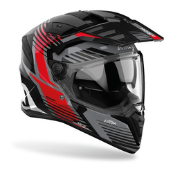 Kask integralny AIROH BANDIT BADX-X SPICY RED GLOSS czerwony szary czarny