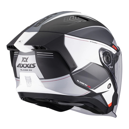 Kask otwarty AXXIS BLAZER SV TRAFFIC B0 MATT czarny szary biały