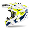 Kask cross AIROH AVIATOR 3 SPIN YELLOW/BLUE GLOSS biały żółty fluo niebieski