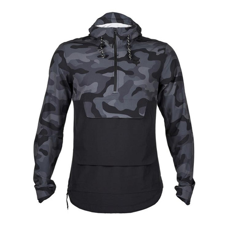 Kurtka przeciwdeszczowa FOX RANGER WIND PULLOVER BLACK CAMO czarny szary