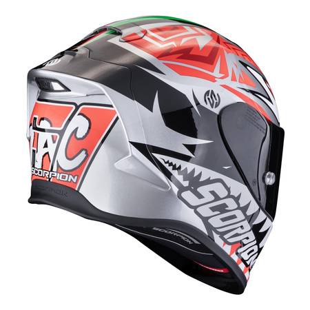 Kask integralny SCORPION EXO-R1 EVO AIR ZACCONE SILVER/BLACK/RED srebrny czarny czerwony