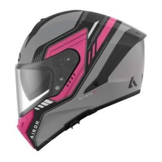 Kask integralny AIROH MATRYX HACK PINK MATT szary różowy czarny