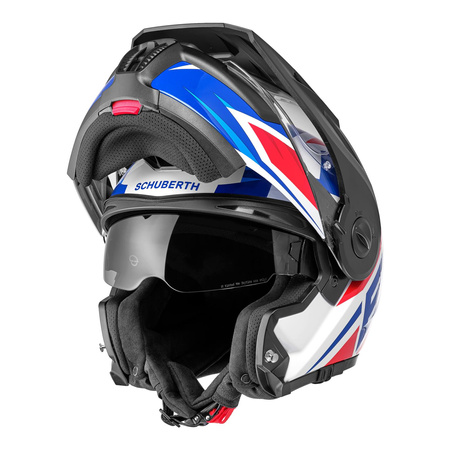 Kask szczękowy SCHUBERTH E1 ECE TUAREG RED czerwony niebieski biały