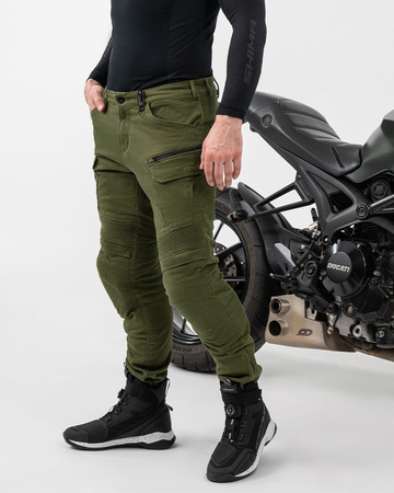 Jeansy motocyklowe SHIMA GIRO 3.0 KHAKI zielony