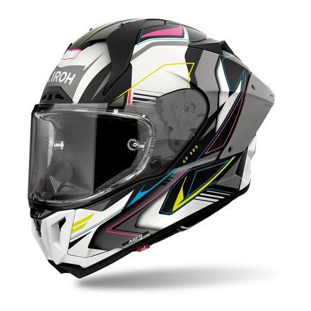 Kask integralny AIROH GP800 MUST MULTICOLOR MATT biały szary żółty fluo różowy niebieski czarny