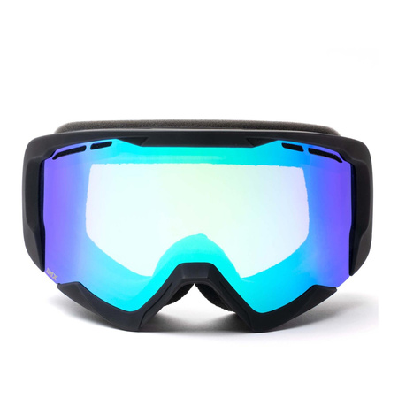 Gogle motocyklowe IMX SNOW BLACK MATT/BLACK SZYBA PODWÓJNA GREEN IRRIDIUM + BROWN czarny