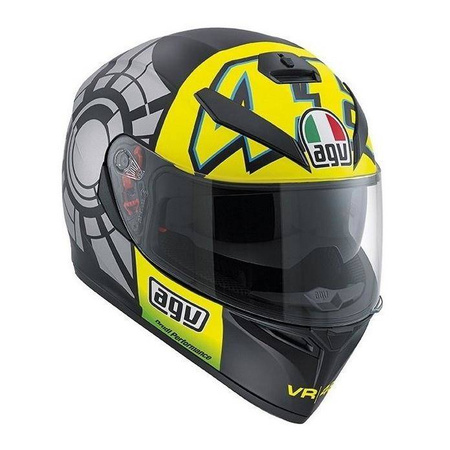 Kask integralny AGV K3 SV WINTER TEST 2012 BLACK/YELLOW FLUO czarny żółty fluo szary