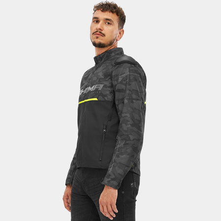 Kurtka tekstylna SHIMA DRIFT MEN CAMO czarny szary żółty fluo
