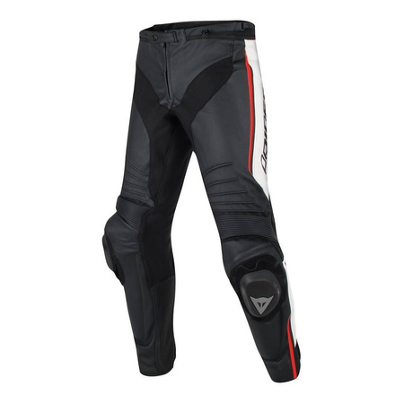 Spodnie skórzane DAINESE MISANO BLACK/WHITE/RED czarny biały czerwony