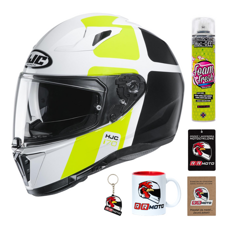 Kask integralny HJC I70 PRIKA WHITE/BLACK/FLO YELLOW biały czarny żółty fluo