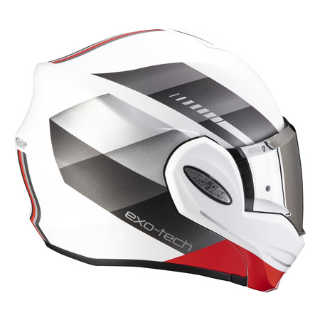 Kask szczękowy SCORPION EXO-TECH EVO GENRE MATT WHITE/SILVER/RED biały srebrny czerwony