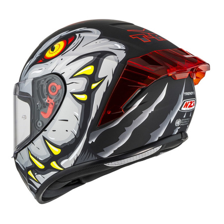 Kask integralny NZI TRENDY 3 RAPTOR BLACK GREY RED MATT czarny szary czerwony
