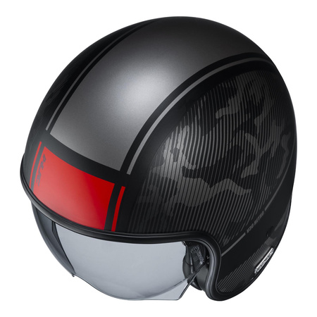 Kask otwarty HJC V30 ALPI BLACK/RED czarny szary czerwony