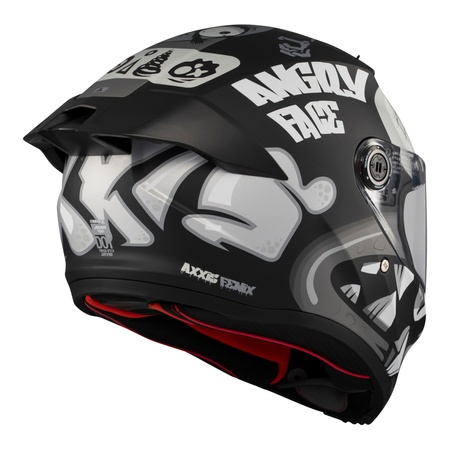 Kask integralny AXXIS FENIX ANGRY FACE B2 MATT czarny szary