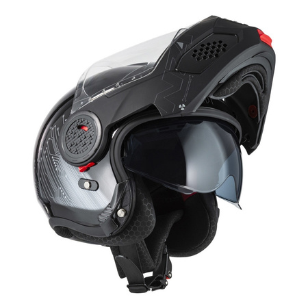 Kask szczękowy NZI MINIMOD META BLACK SILVER czarny srebrny