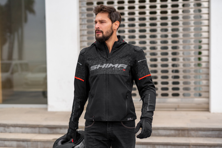 Kurtka tekstylna SHIMA DRIFT+ MEN BLACK czarny szary czerwony