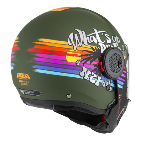 Kask szczękowy NZI MINIMOD RAINBOW GREEN BLACK SILVER MATT zielony czarny srebrny