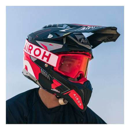 Gogle motocyklowe AIROH BLAST XR1 RED MATT czerwony
