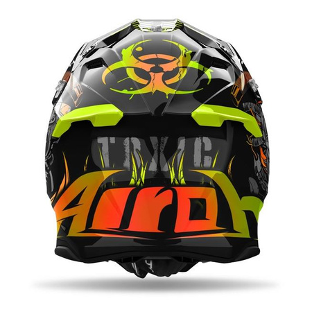 Kask cross AIROH TWIST 3 TOXIC GLOSS czarny szary pomarańczowy fluo żółty fluo