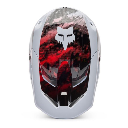 Kask cross FOX V1 KAIROS WHITE/FLUO RED biały czerwony fluo