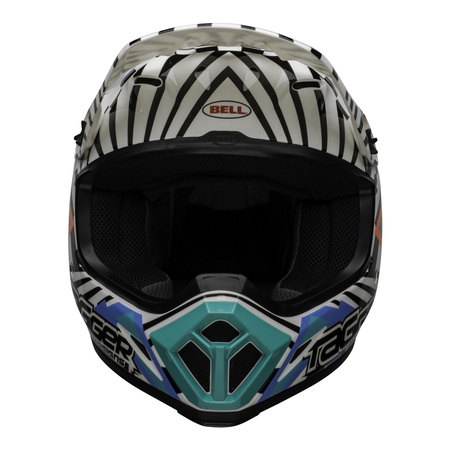 Kask cross BELL MX-9 MIPS TAGGER CHECK ME OUT GLOSS WHITE/BLACK biały czarny mat czerwony fluo niebieski zielony