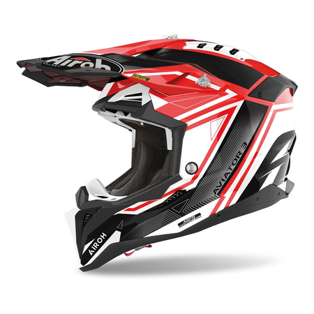 Kask cross AIROH AVIATOR 3 LEAGUE RED GLOSS czerwony czarny biały