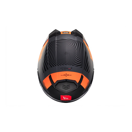 Kask szczękowy MT ATOM 2 SV STRANGE C4 MATT czarny pomarańczowy fluo