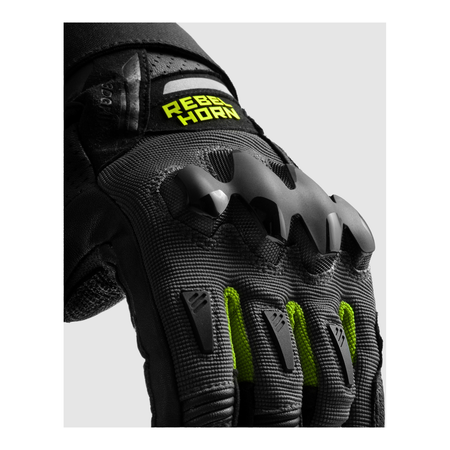 Rękawice miejskie REBELHORN DEFENDER BLACK/GREY/FLUO YELLOW czarny szary żółty fluo