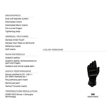 Rękawice zimowe DAINESE SCOUT 2 BLACK czarny