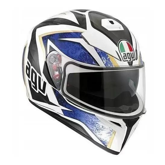 Kask Integralny Agv K Vulcan White Black Blue Bia Y Niebieski Czarny