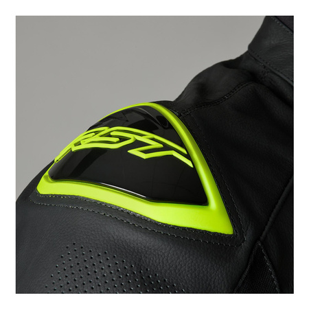 Kurtka skórzana RST S1 CE BLACK/GREY/FLO YELLOW czarny szary żółty fluo