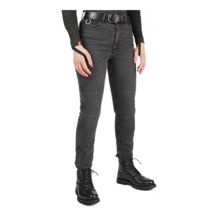 Jeansy motocyklowe damskie PANDO MOTO KAYA SLIM GREY szary